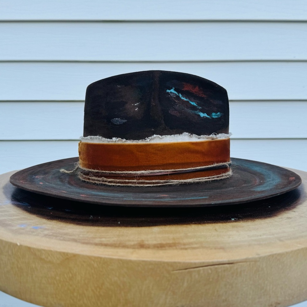 Resistol Fur Felt western cowboy hat distressed size 58  7 1/4 - Picture 5 of 8